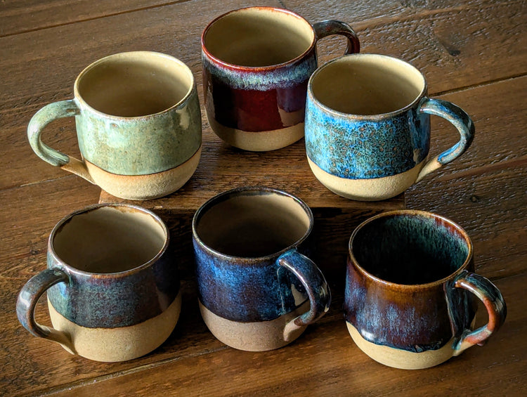 Medium and small mugs